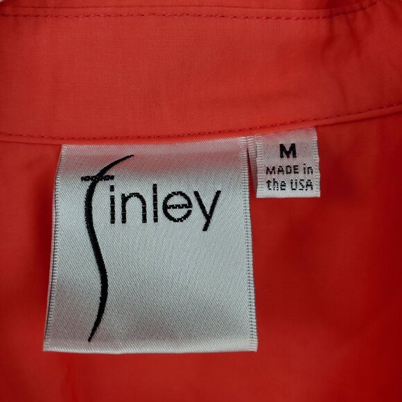 Finley Coral Button Up Long Convertible Sleeve Ruffle Collared Shirt Dress Mediu - Picture 3 of 10